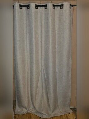 Neutral Light Gray Grommet Curtain Panel